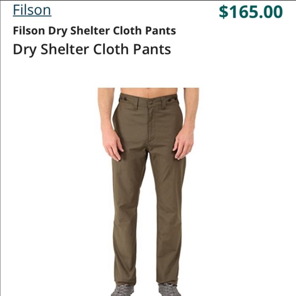 NWT Filson Dry Shelter Cloth Pants